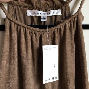 Max Studio Brown Faux Suede Camisole